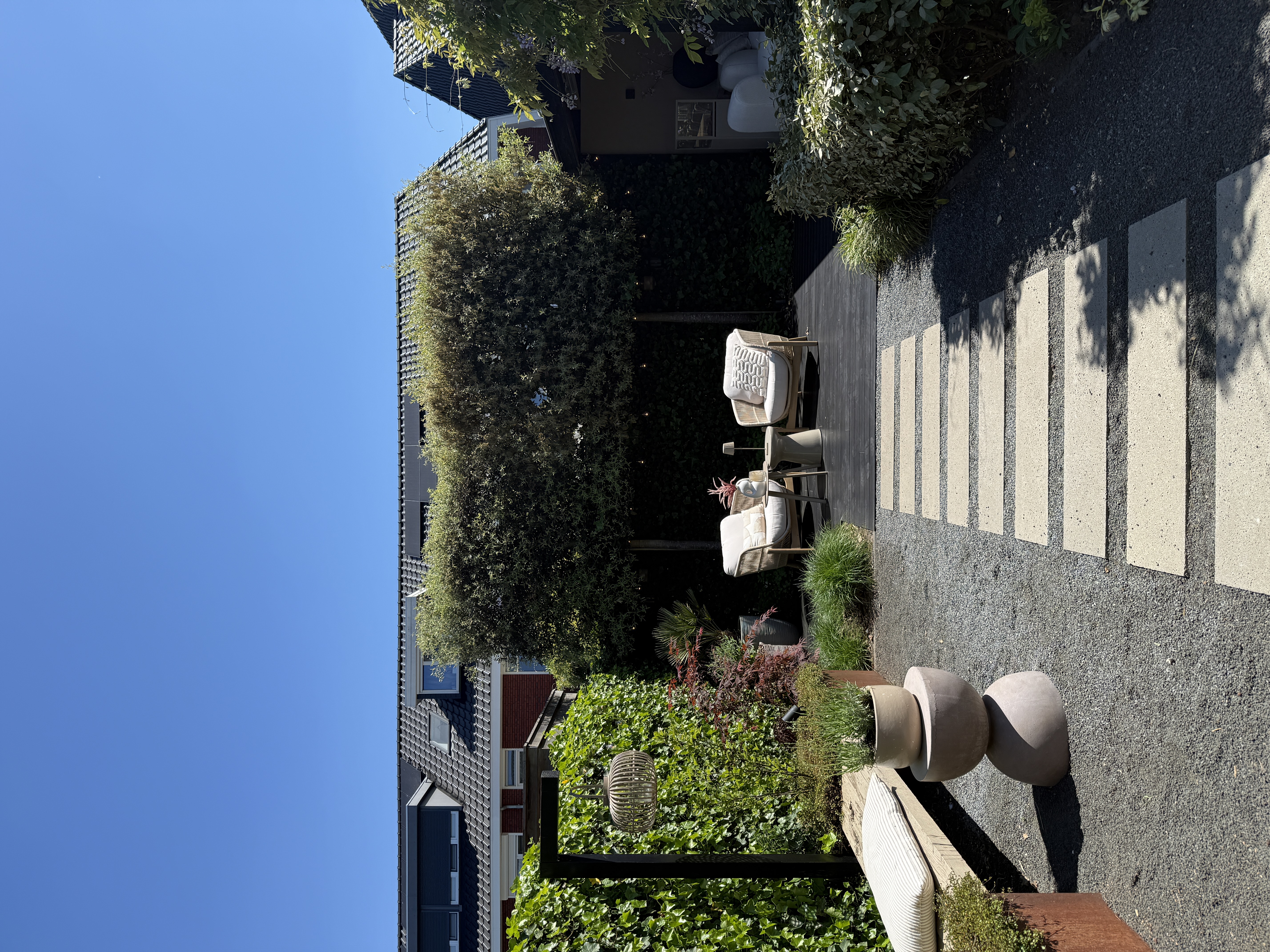 zithoek styling tuin bamboe vlonder